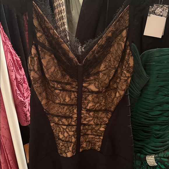 Vintage Herve Leger Black Lace Bandage Cocktail Dress - Picture 7 of 8